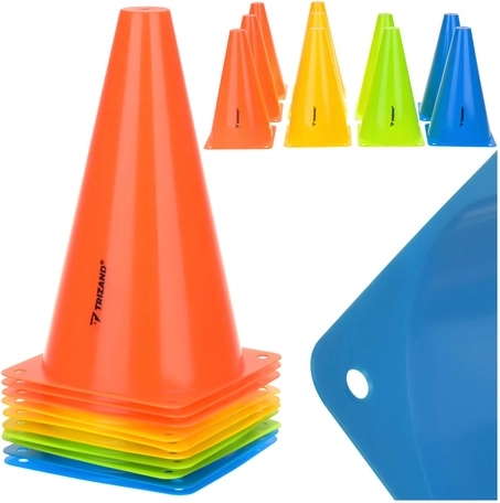 Pachołki treningowe 10 szt. TRIZAND 23 cm – kolorowe znaczniki sportowe