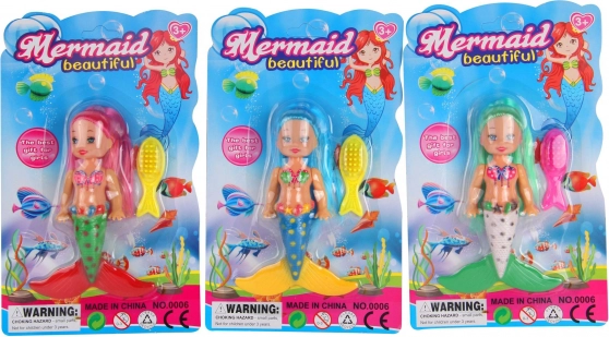 Syrena z długimi włosami i błyszczącą suknią