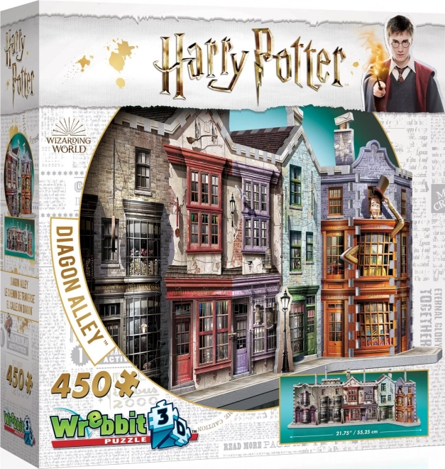 Wrebbit 3D puzzle Harry Potter: Ulica Pokątna – 450 elementów