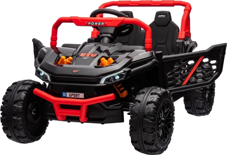 Dziecięca elektryczna buggy UTV z pilotem – czerwona