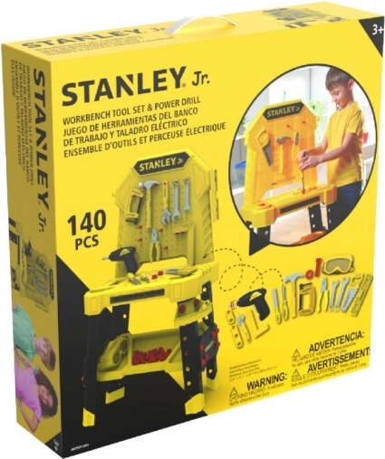 Stanley Jr. dziecięcy stół warsztatowy z narzędziami – 140 elementów
