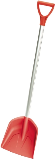 Dziecięca łopata z metalowym trzonkiem, koralowa