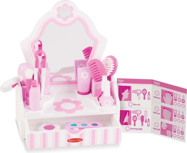 Melissa & Doug dziecięca toaletka Beauty Salon z akcesoriami (18 elementów)