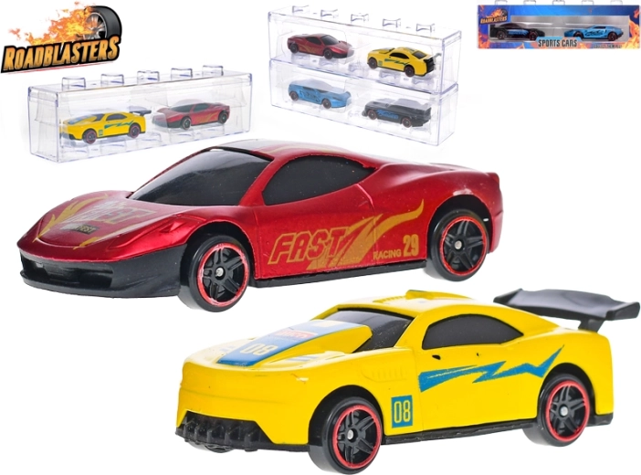 Roadblasters zestaw metalowych wyścigowych autek 7 cm w pudełku