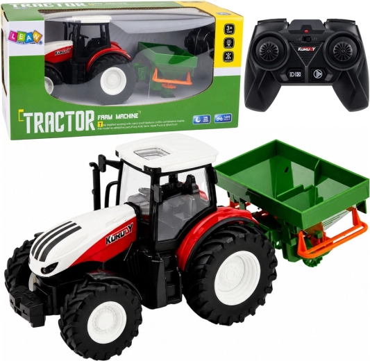 RC traktor rolniczy ze siewnikiem 1:24 z oświetleniem LED (czerwony)