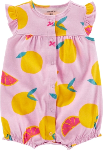 Carter's letni kombinezon z krótkim rękawem Purple Lemon, dziewczęcy, rozm. 56