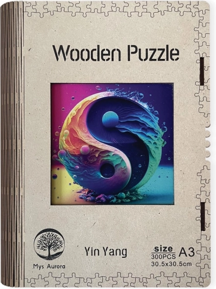 Drewniane puzzle Yin Yang