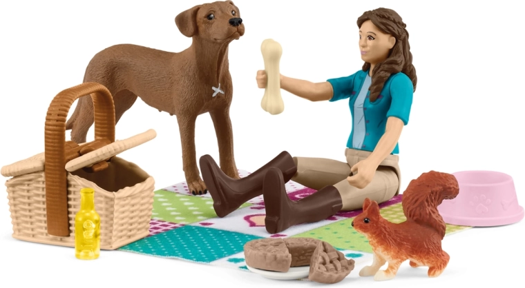 Schleich Pocket Set: piknik z Lisą i rodezyjskim ridgebackiem