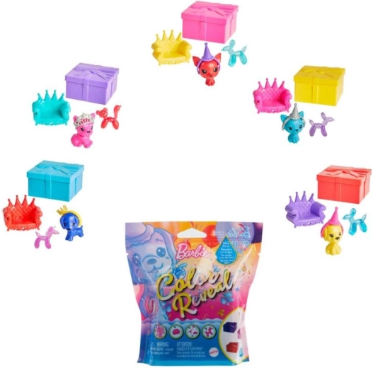 Barbie Color Reveal Imprezowe zwierzątko - 1 sztuka