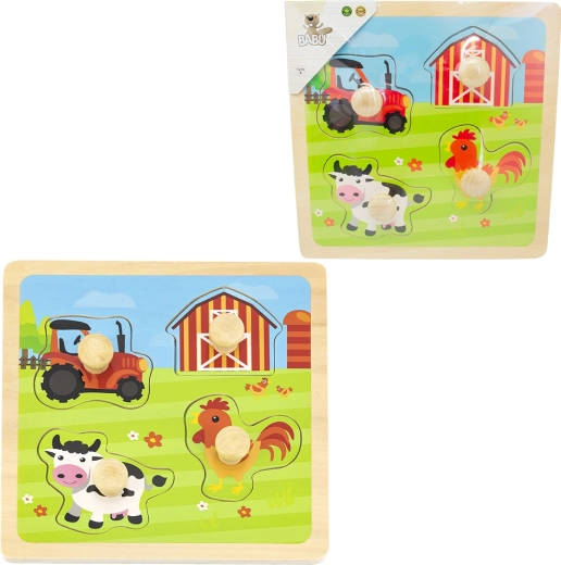Drewniane puzzle farma BABU