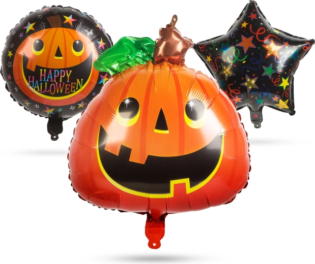Zestaw foliowych balonów halloweenowych w kształcie dyni - 5 sztuk