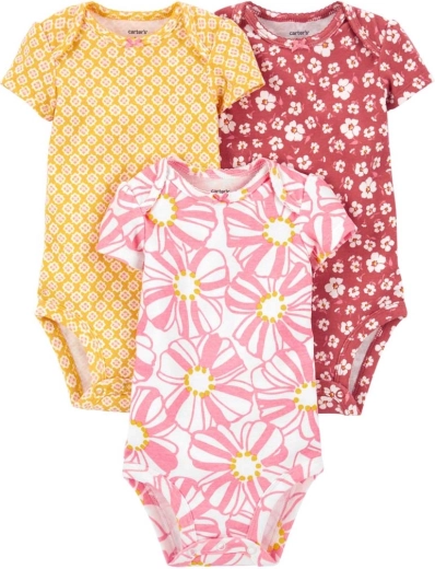 CARTER'S dziewczęce body z krótkim rękawem, 3 szt. – Rozm. 56 (nb)