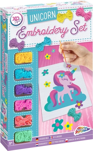 GRAFIX Haftowany obrazek Jednorożec 18,5x14,5 cm