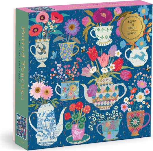 Galison foliowe puzzle Victoria Ball – filiżanki z kwiatami, 500 elementów