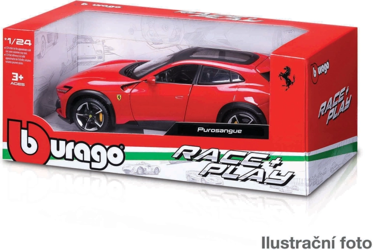 Bburago Ferrari 1:24 – metalowe modele Race & Play (asortyment)