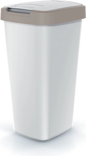 Kosz na śmieci Compacta Q Flap 25 l popielatoszary z jasnobrązową pokrywą