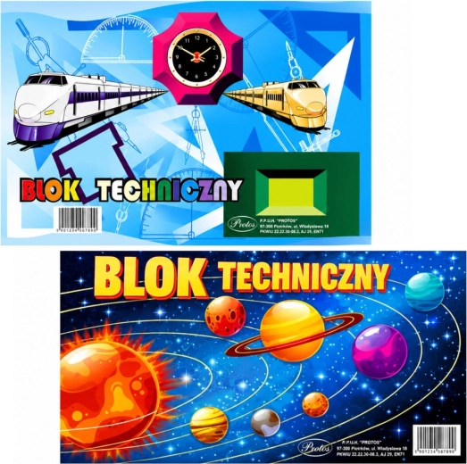 Blok techniczny A3 biały, 10 arkuszy, 160 g/m² Protos
