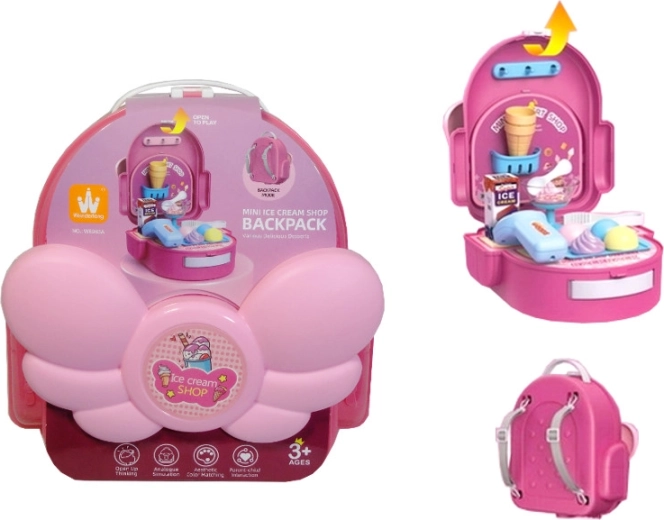 Dziecięcy plecaczek z kuchnią i lodziarnią 2w1