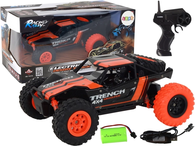 RC terenowe auto 1:24 z napędem 4x4 – pomarańczowe