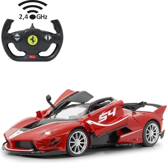 Jamara Ferrari FXX K Evo RC auto 1:14 czerwone 2,4 GHz z LED i ręcznie otwieranymi drzwiami