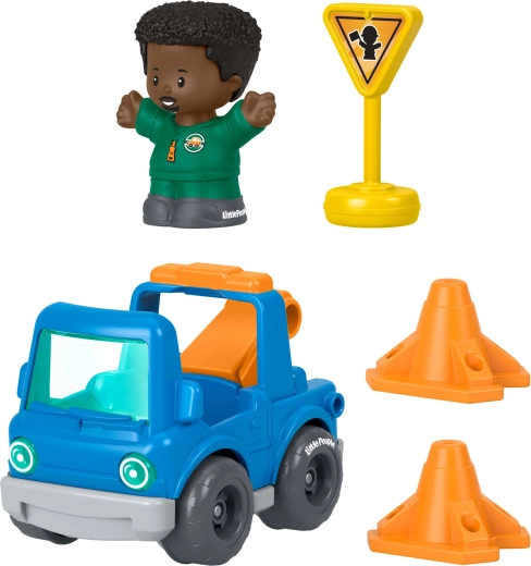 Fisher-Price Little People zestaw pomocy drogowej z autkiem, figurką i akcesoriami