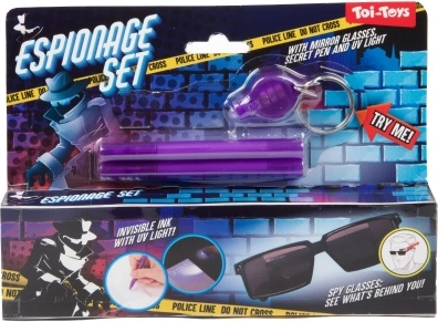 Zestaw szpiegowski z okularami i długopisami UV