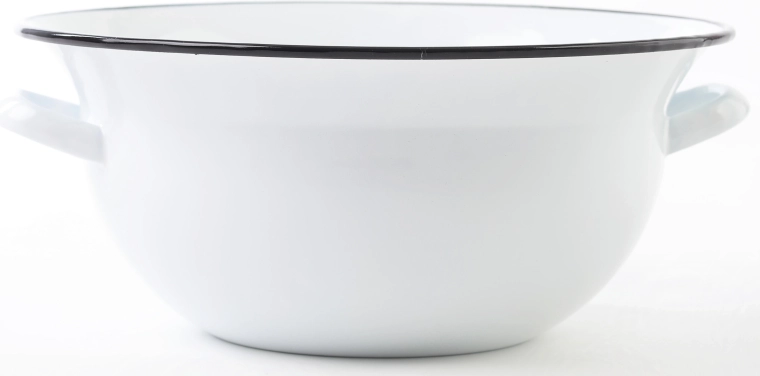 Emaliowana misa z uchwytami 32 cm, 6 l – biała BERYL