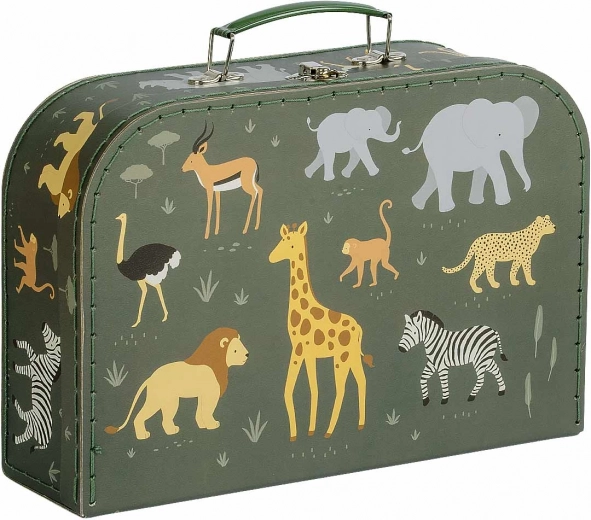 A Little Lovely Company zestaw dwóch kartonowych kuferków dla dzieci z motywem leśnych zwierzątek – Zwierzęta