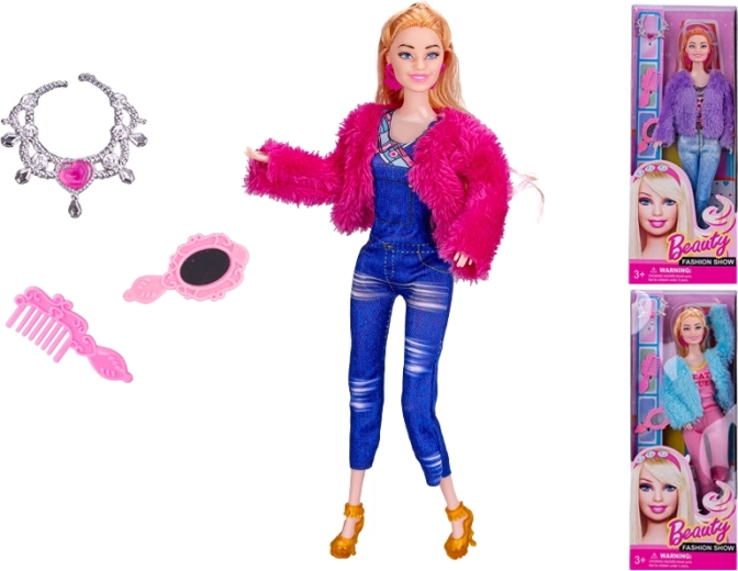 Lalka z futerkiem 29 cm z akcesoriami