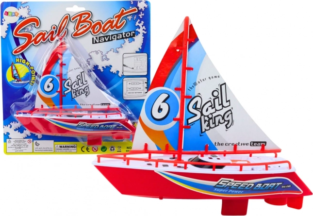 Pływający łódź na baterie Zabawka wodna Czerwona