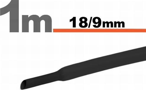 Czarna osłona kablowa 18/9 mm