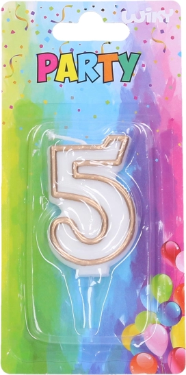 Świeczka imprezowa numer 5 złota