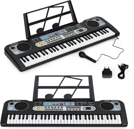 Dziecięce elektroniczne keyboardy z mikrofonem i zasilaczem