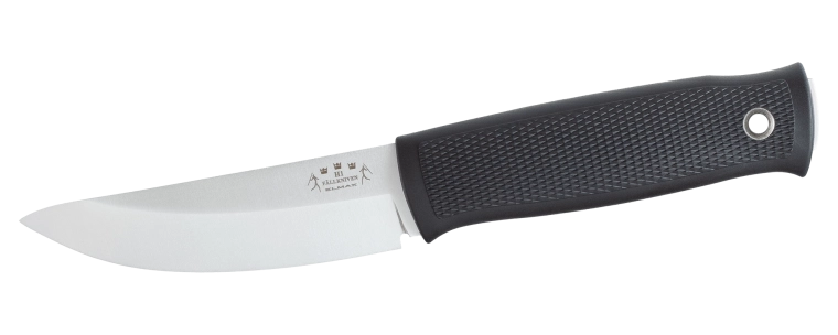 Fällkniven H1 Elmax nóż myśliwski 10 cm, czarny, Thermorun, pochwa Zytel