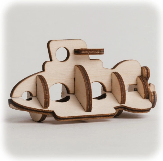 CuteWood drewniane puzzle 3D Łódź podwodna