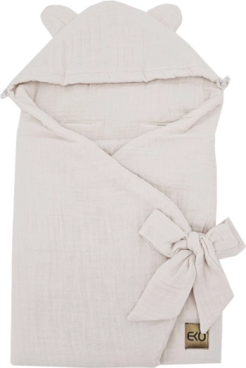 EKO muślinowy rożek do fotelika samochodowego Beige 110 × 100 cm