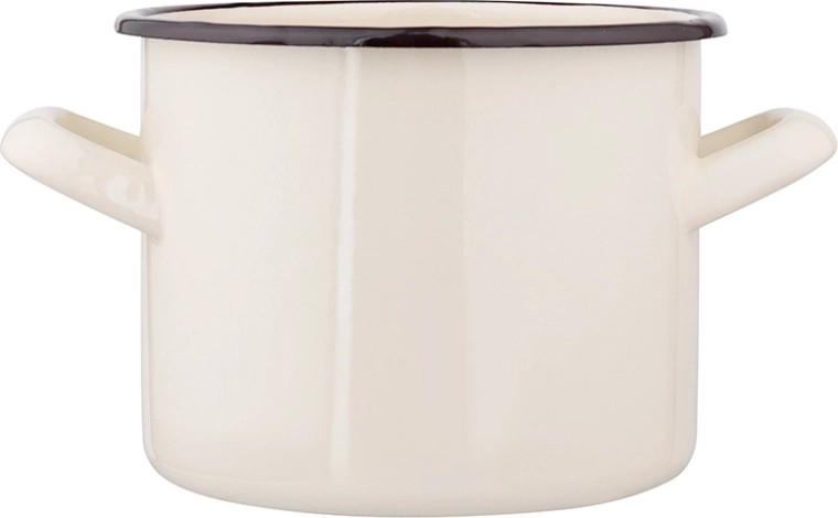 Emaliowany garnek Silesia 1,5 l kremowy 14 cm