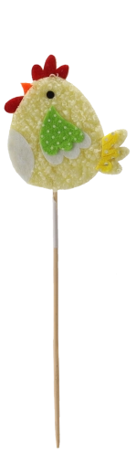 Wielkanocna kurka na patyczku – dekoracja do doniczek i aranżacji (mix kolorów)