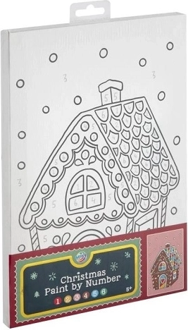 CCG XMAS malowanie po numerach na płótnie – chatka z piernika 30 × 19 cm