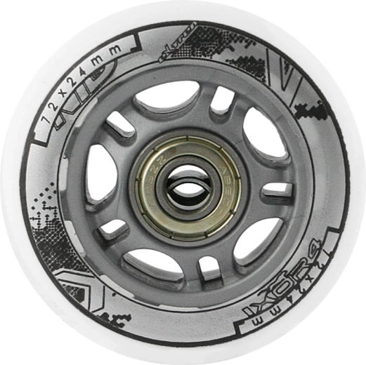 Zestaw białych kółek PU 72 × 24 mm z łożyskami ABEC 7 NILS EXTREME