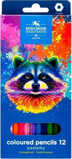 Sześciokątne kredki KOH-I-NOOR 12 szt. Szop