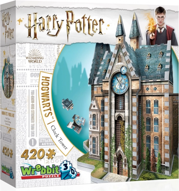 Wrebbit 3D puzzle Harry Potter Hogwart – Wieża Zegarowa, 420 elementów