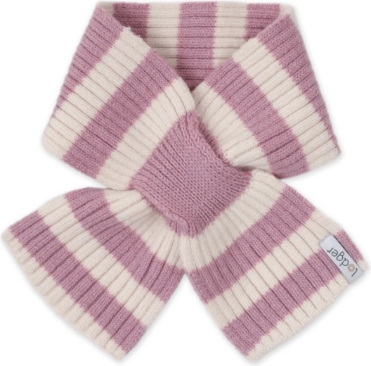 Lodger dziecięcy merino szalik stripe mauve - 1 szt.
