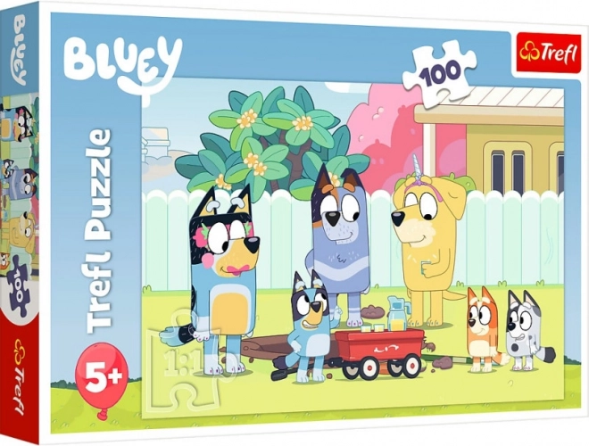Puzzle TREFL BLUEY 100 elementów – wesoły świat