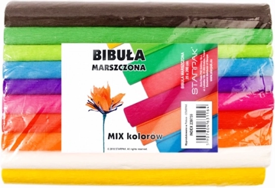 Kolorowy papier krepowy – zestaw 10 sztuk