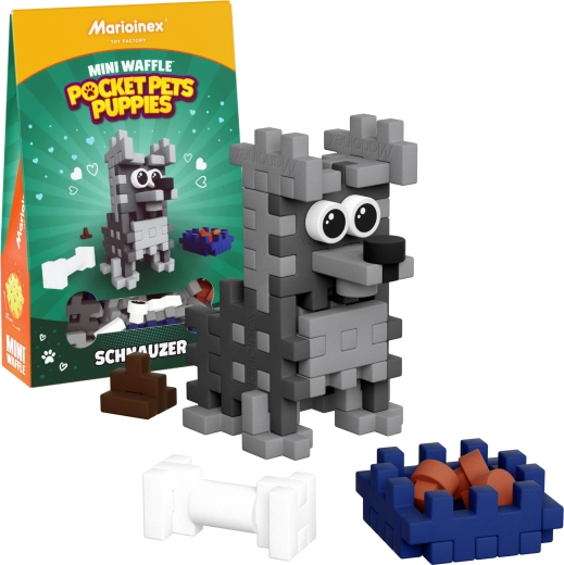 Klocki konstrukcyjne Mini Waffle Pocket Pets – szczenię sznaucera