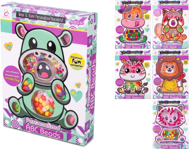 Zestaw koralików do nawlekania ze zwierzątkami dla dzieci