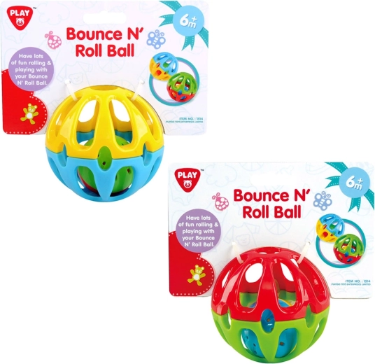 Playgo skacząca gumowa piłka z dzwoneczkiem dla dzieci