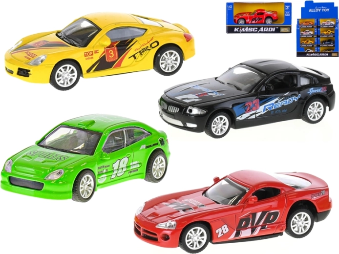 Metalowy samochodzik wyścigowy 1:43 z napędem wstecznym