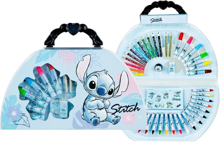 Kufer rysunkowy Lilo i Stitch – 51-elementowy zestaw plastyczny